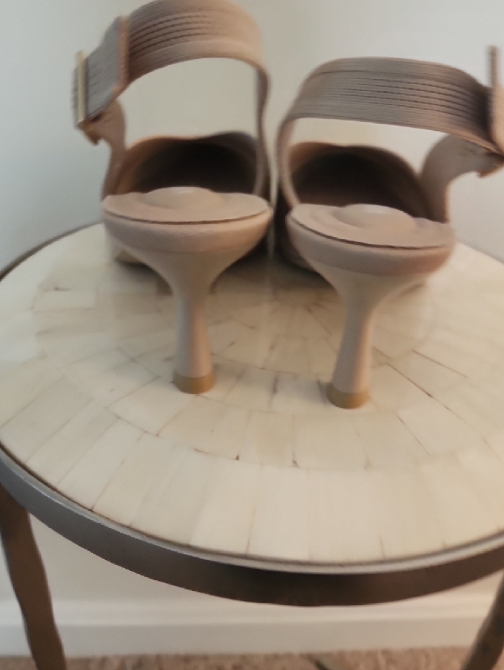 Vivaia Nude Pointed-Toe Slingback Heels - Picture 5 of 7
